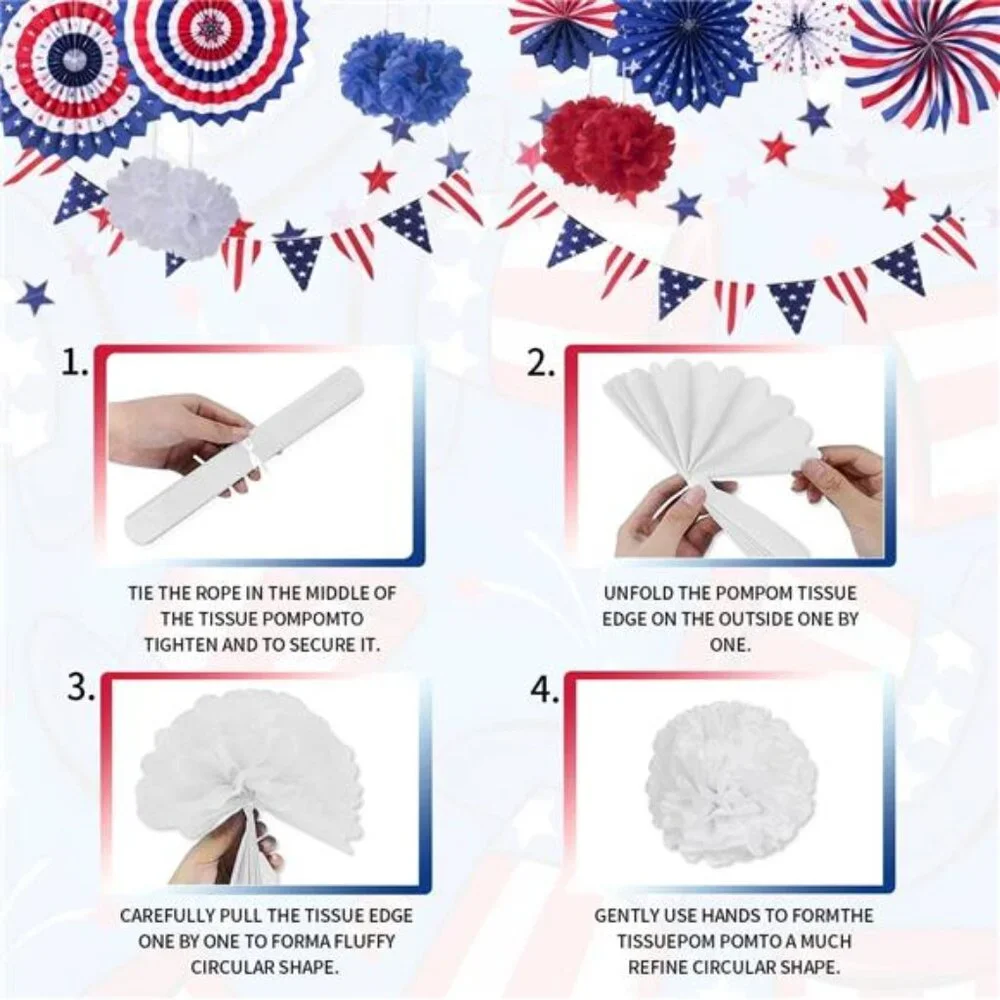 4th of July Decorations Patriotic Party Set Independence Day Fourth of July